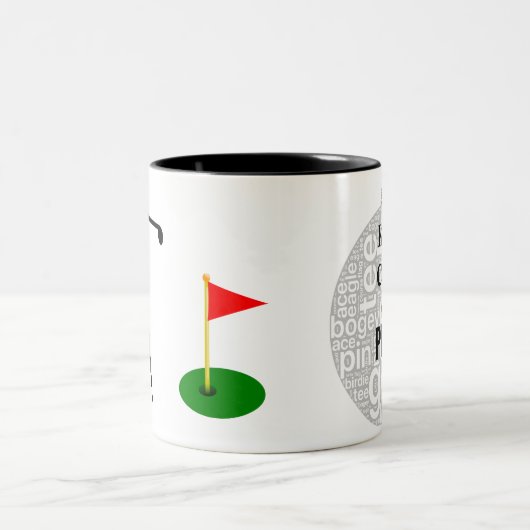 平静を保ち、パーソナライズなゴルフマグを遊んで下さい ツートーンマグカップ (中央)