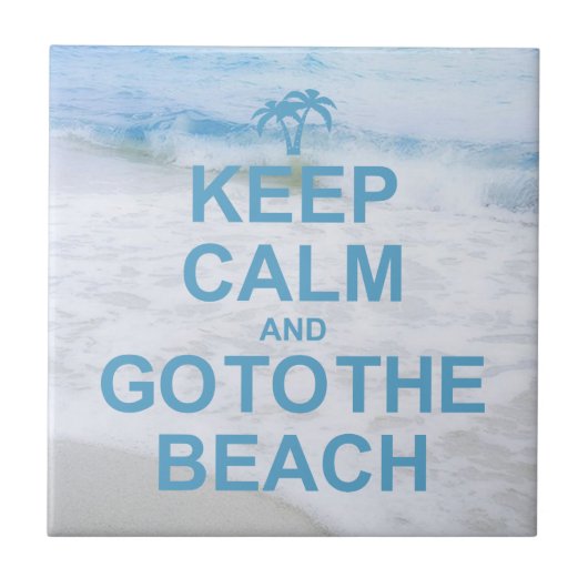 平静を保ち、ビーチに行って下さい タイル (正面)