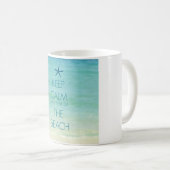平静を保ち、ビーチの写真のマグの考えて下さい コーヒーマグカップ (正面右)