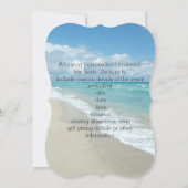 平静を保ち、ビーチの考えて下さい 招待状 (裏面)