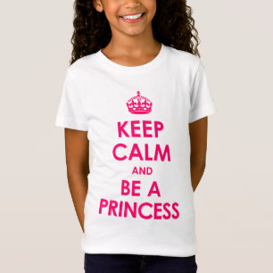 平静を保ち、プリンセスの女の子のTシャツがあって下さい Tシャツ