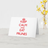 平静を保ち、プルーンを食べて下さい カード (黄色い花)