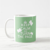 平静を保ち、ページを回して下さい コーヒーマグカップ (左)