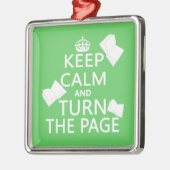 平静を保ち、ページを回して下さい メタルオーナメント (左)