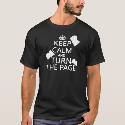 平静を保ち、ページを回して下さい Tシャツ (正面)