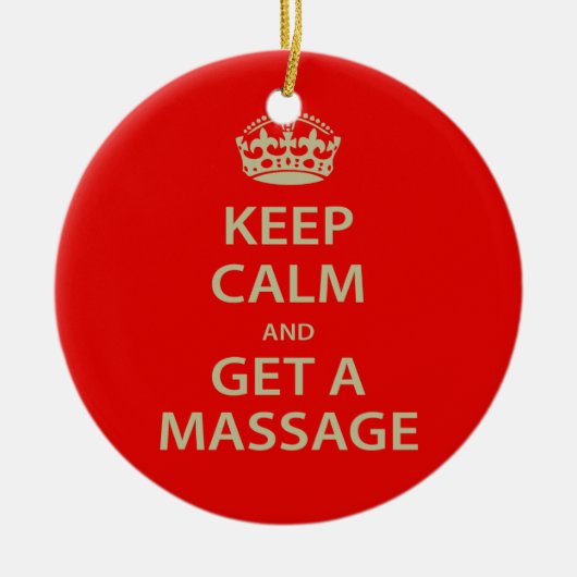 平静を保ち、マッサージを得て下さい セラミックオーナメント (正面)