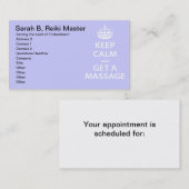 平静を保ち、マッサージを得て下さい 予約カード (正面/裏面)