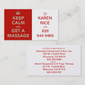 平静を保ち、マッサージIIを得て下さい 名刺 (正面/裏面)