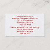 平静を保ち、マッサージIIを得て下さい 名刺 (裏面)