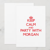 平静を保ち、モーガンとパーティを楽しんで下さい 招待状 (正面/裏面)