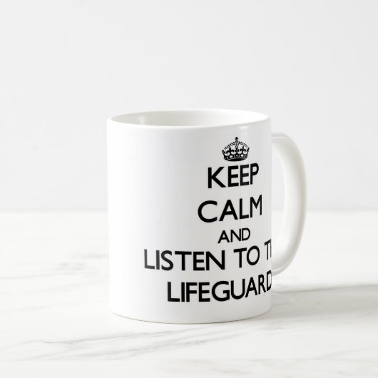 平静を保ち、ライフガードに聞いて下さい コーヒーマグカップ (正面右)