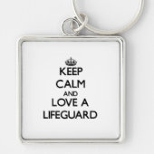 平静を保ち、ライフガードを愛して下さい キーホルダー (正面)
