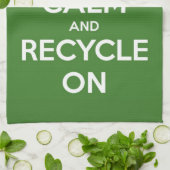 平静を保ち、リサイクルして下さい キッチンタオル (折り畳み)