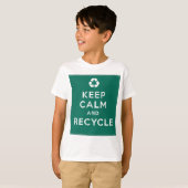 平静を保ち、リサイクルして下さい Tシャツ (正面フル)