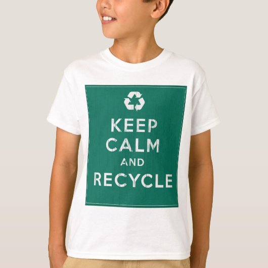 平静を保ち、リサイクルして下さい Tシャツ (正面)