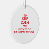 平静を保ち、レストランのマネージャーに聞いて下さい セラミックオーナメント (右)