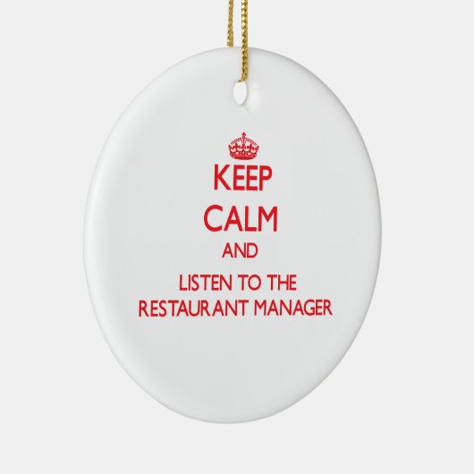 平静を保ち、レストランのマネージャーに聞いて下さい セラミックオーナメント (右)