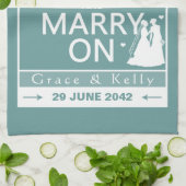 平静を保ち、レズビアンの結婚式で結婚して下さい キッチンタオル (折り畳み)
