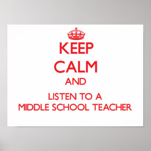 平静を保ち、中学校の先生に聞いて下さい ポスター
