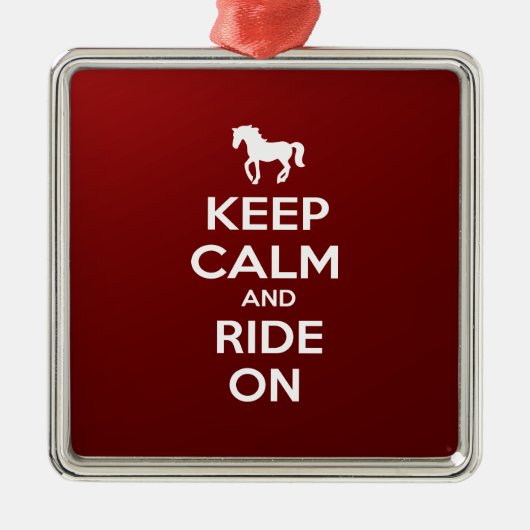 平静を保ち、乗って下さい メタルオーナメント (正面)