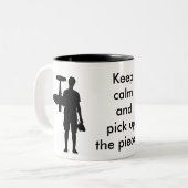 平静を保ち、事態を収拾して下さい ツートーンマグカップ (正面左)