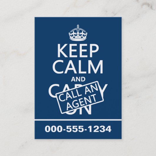 平静を保ち、代理店を呼んで下さい 名刺 (正面)