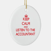 平静を保ち、会計士に聞いて下さい セラミックオーナメント (右)