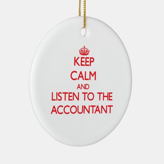 平静を保ち、会計士に聞いて下さい セラミックオーナメント (右)