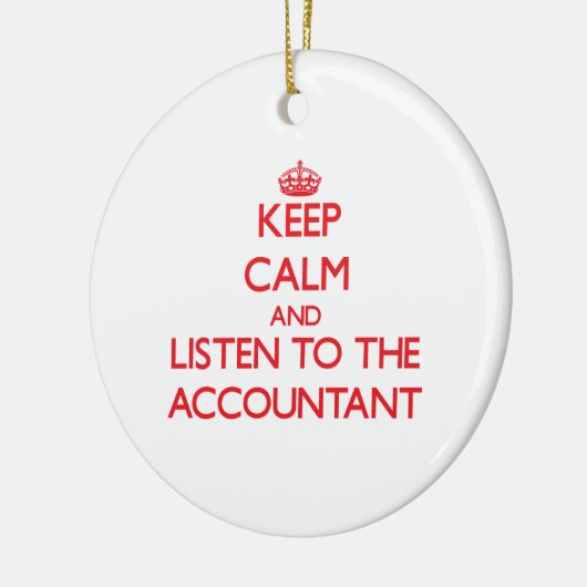 平静を保ち、会計士に聞いて下さい セラミックオーナメント (左)