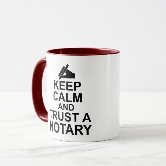 平静を保ち、公証人を信頼して下さい マグカップ (正面左)