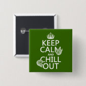 平静を保ち、冷やして下さい(怠惰) (どの色でも) 缶バッジ (正面&裏面)