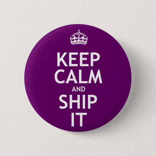 平静を保ち、出荷して下さい 缶バッジ (正面)