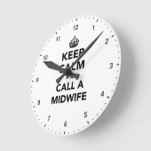 平静を保ち、助産婦を電話して下さい ラウンド壁時計 (傾斜)