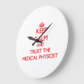 平静を保ち、医学の物理学者を信頼して下さい ラージ壁時計 (傾斜)