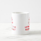 平静を保ち、受付係に聞いて下さい コーヒーマグカップ (中央)