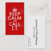 平静を保ち、呼んで下さい(どの色でも) 名刺 (正面/裏面)