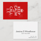 平静を保ち、呼んで下さい(どの色でも) 名刺 (正面/裏面)