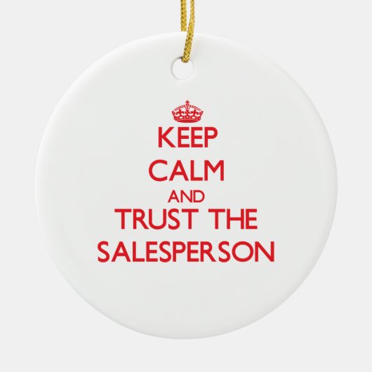 平静を保ち、営業を信頼して下さい セラミックオーナメント (正面)