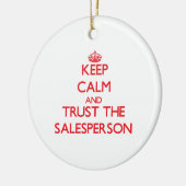 平静を保ち、営業を信頼して下さい セラミックオーナメント (左)