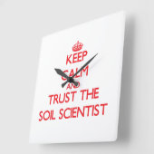 平静を保ち、土の科学者を信頼して下さい スクエア壁時計 (傾斜)