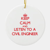 平静を保ち、土木技師に聞いて下さい セラミックオーナメント (正面)