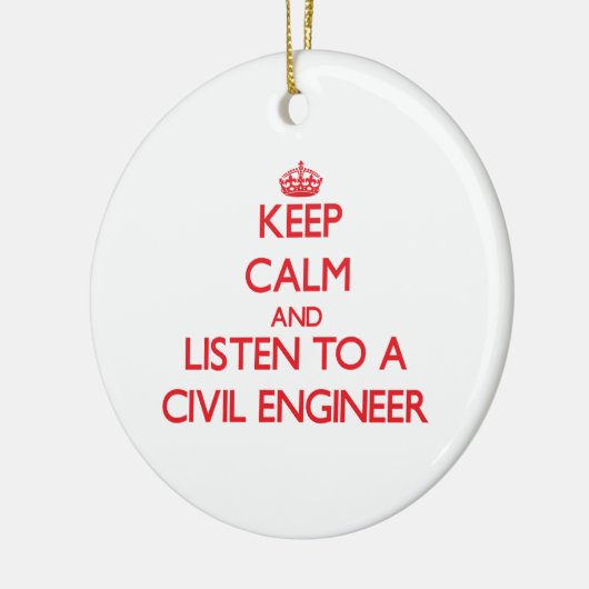 平静を保ち、土木技師に聞いて下さい セラミックオーナメント (左)