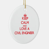 平静を保ち、土木技師を愛して下さい セラミックオーナメント (右)