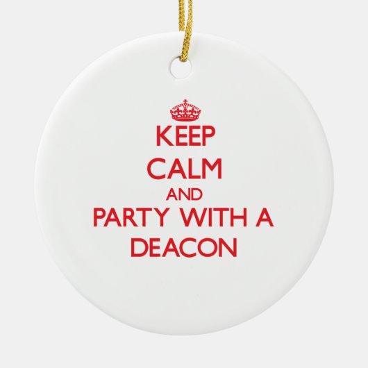 平静を保ち、執事とパーティを楽しんで下さい セラミックオーナメント (正面)