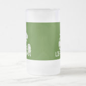 平静を保ち、尋ねて下さい司書(どの色でも)に フロストグラスビールジョッキ (中央)