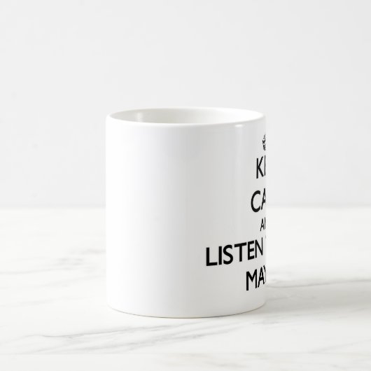 平静を保ち、市長に聞いて下さい コーヒーマグカップ (中央)