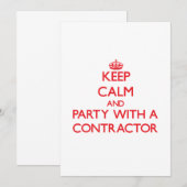 平静を保ち、建築業者とパーティを楽しんで下さい 招待状 (正面/裏面)