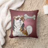 平静を保ち、御馳走犬の枕を運んで下さい クッション (ブランケット)