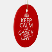 平静を保ち、忙しく見て下さい(どの色でも) セラミックオーナメント (右)