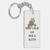 平静を保ち、怠惰のミームを抱き締めて下さい キーホルダー (正面左)